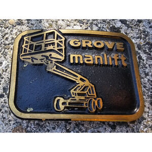 Vintage Grove Manlift Belt Buckle Dyna Buckle Provo Utah 3 3/8" x 2 3/8"